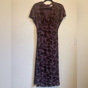 Purple Floral Midi Dress